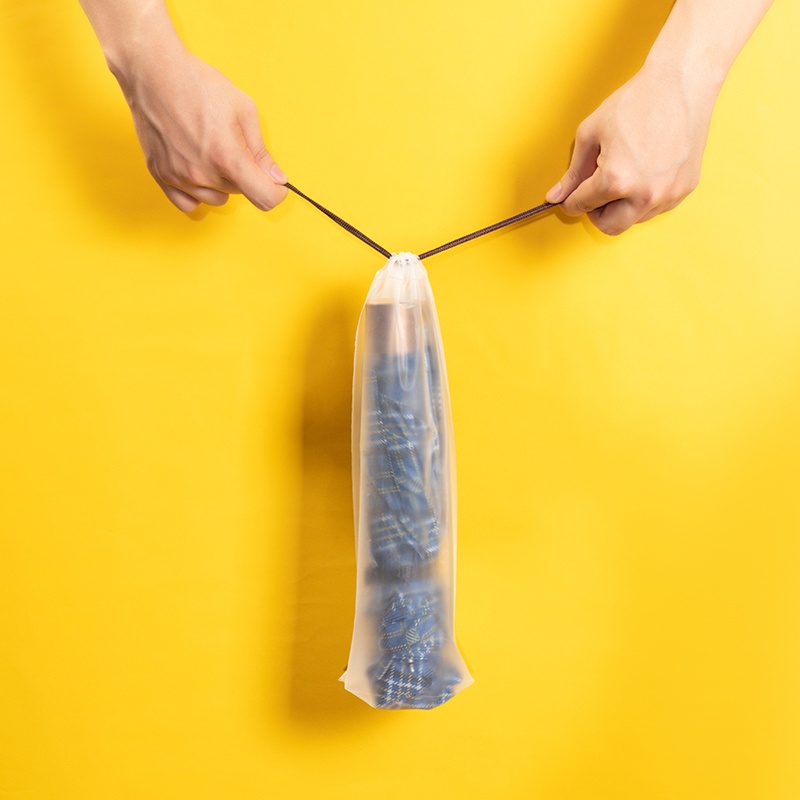 Mờ Túi nhựa trong mờ Túi lưu trữ ô Túi đựng đồ có thể tái sử dụng Di động Dây rút Nắp lưu trữ Nắp lưu trữ tại nhà Tổ chức