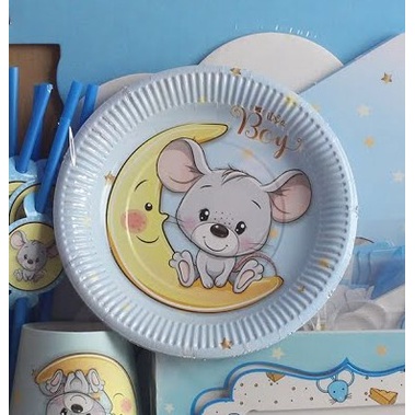 Đĩa Giấy  Phụ Kiện Trang Trí Sinh Nhật, Dĩa Giấy Sinh Nhật Trang Trí Bàn Tiệc Cho Bé