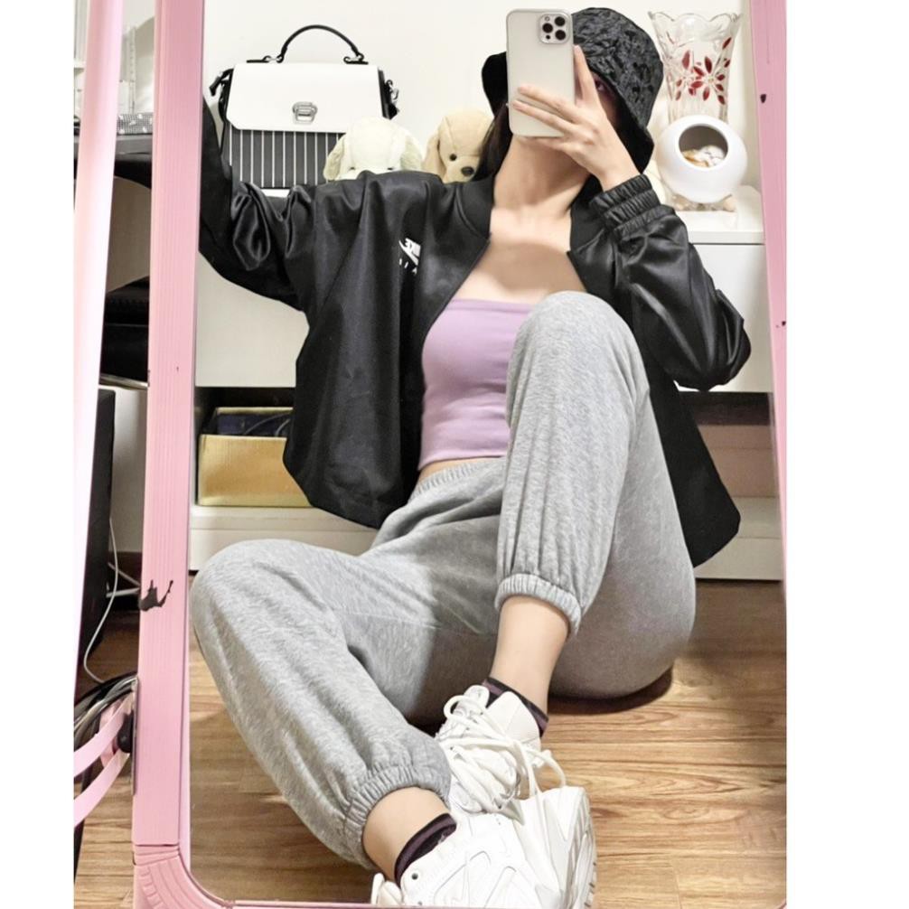 Quần Thun Nỉ GOURD Unisex ♥ Jogger dáng thụng dây rút ống rộng màu ĐEN | XÁM Ulzzang nam nữ SIÊU HOT ♥ ⚡️