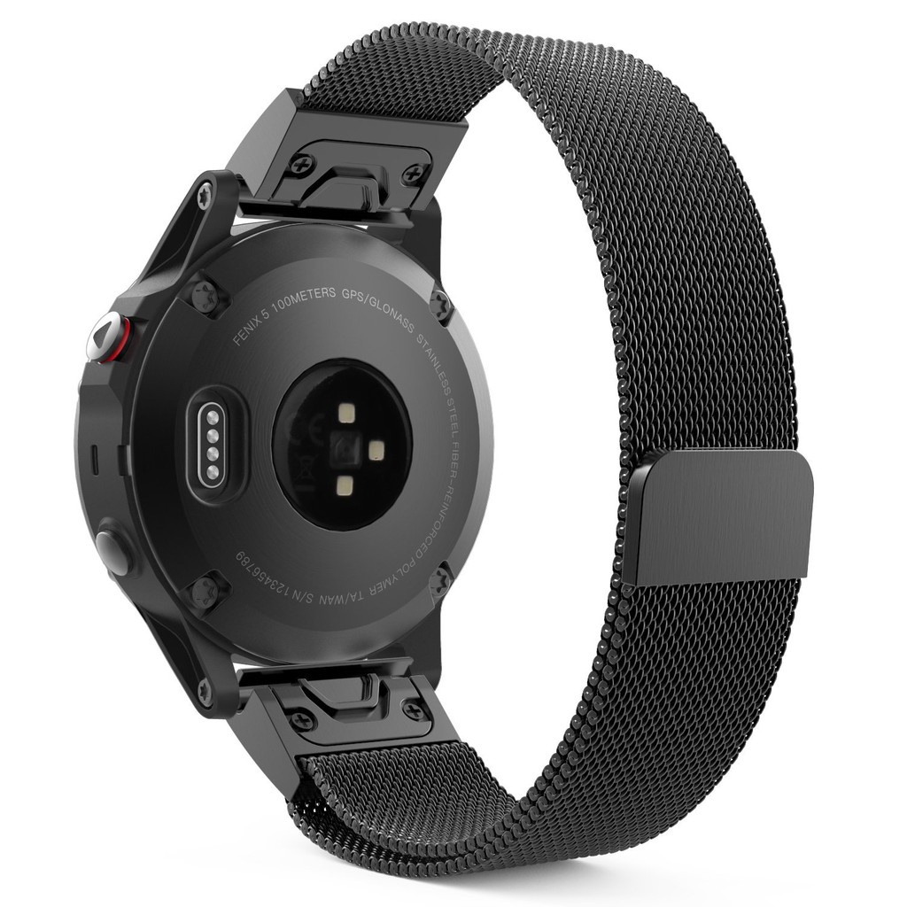 Dây đeo tháo nhanh chóng vừa vặn bằng thép không gỉ Milanese dành cho Garmin Fenix 5 5X 5s 6 6X 6S 935 945 Instinct