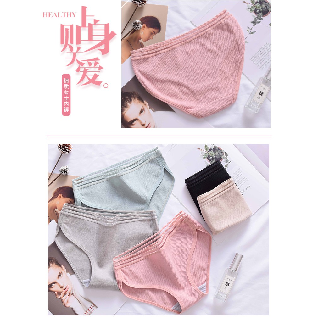 Quần lót cotton tăm vạt bầu Gợi Cảm