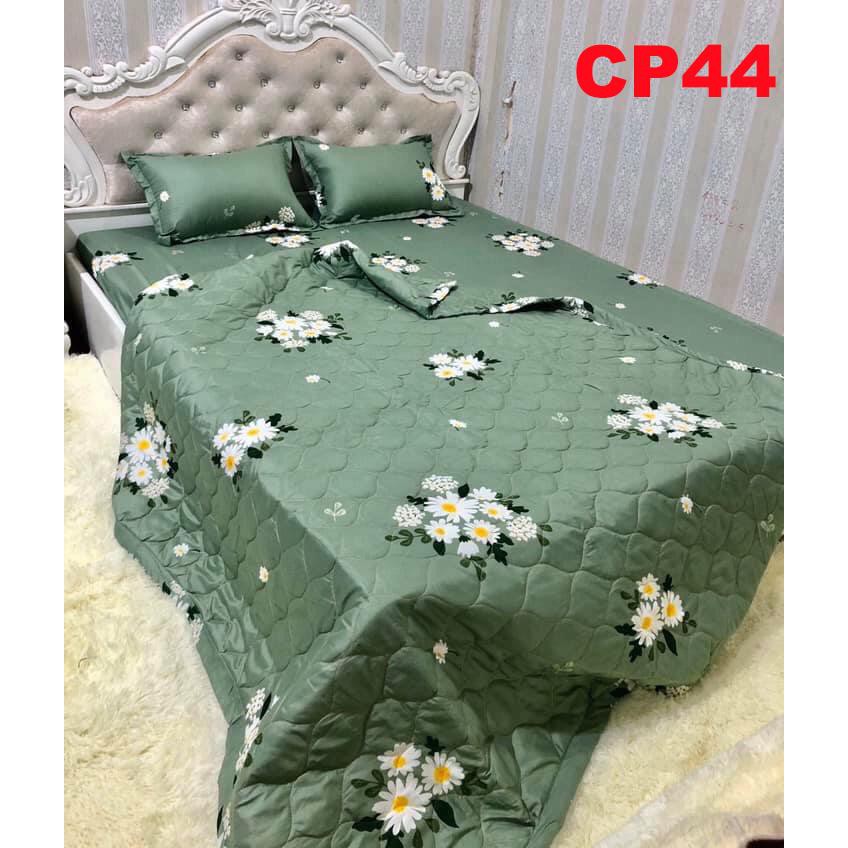 Bộ chăn ga cotton Poly cao cấp 5 món Set chăn hè điều hòa