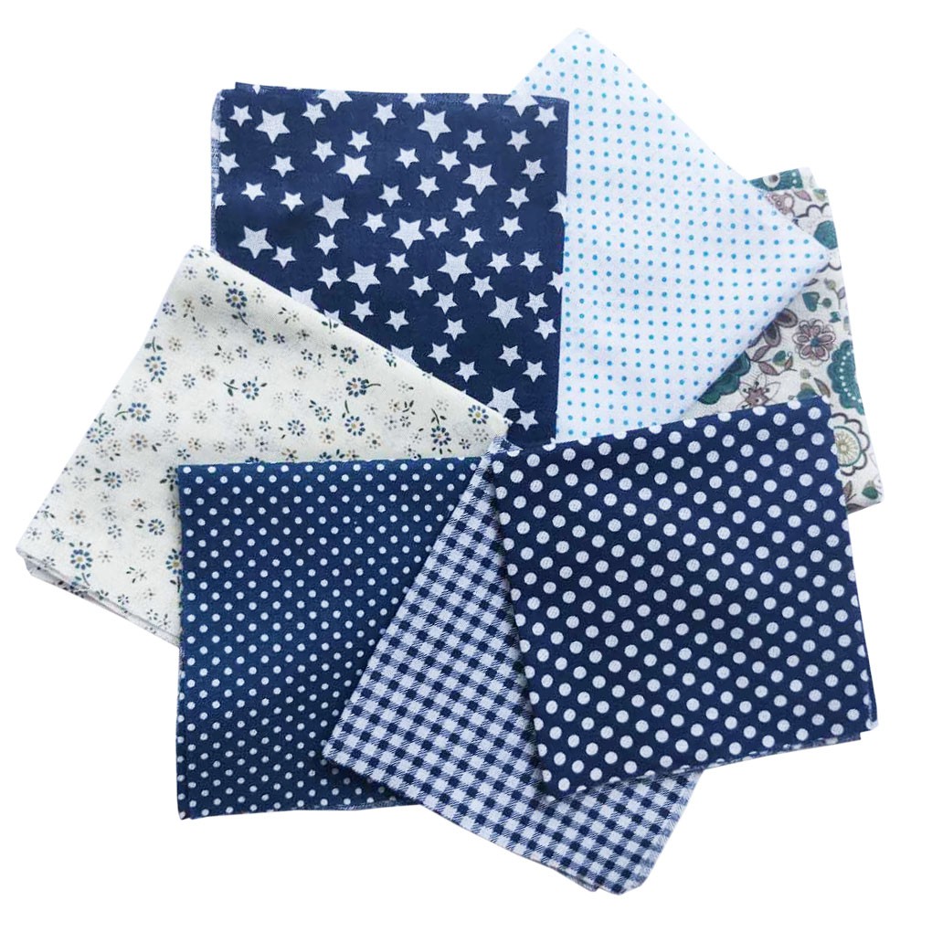 Bộ 7 miếng vải cotton in họa tiết đa dạng dùng cho may vá 25x25cm