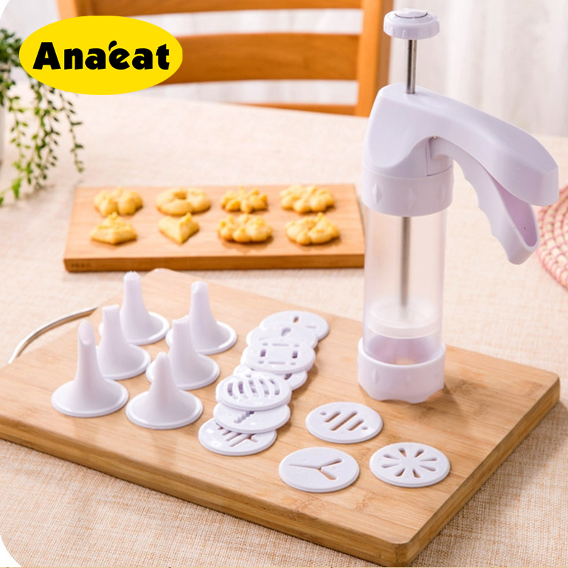 Set Ống Nhấn ANAEAT Tạo Hình Bánh Quy + 12 Khuôn Hoa + 6 Đầu Phun