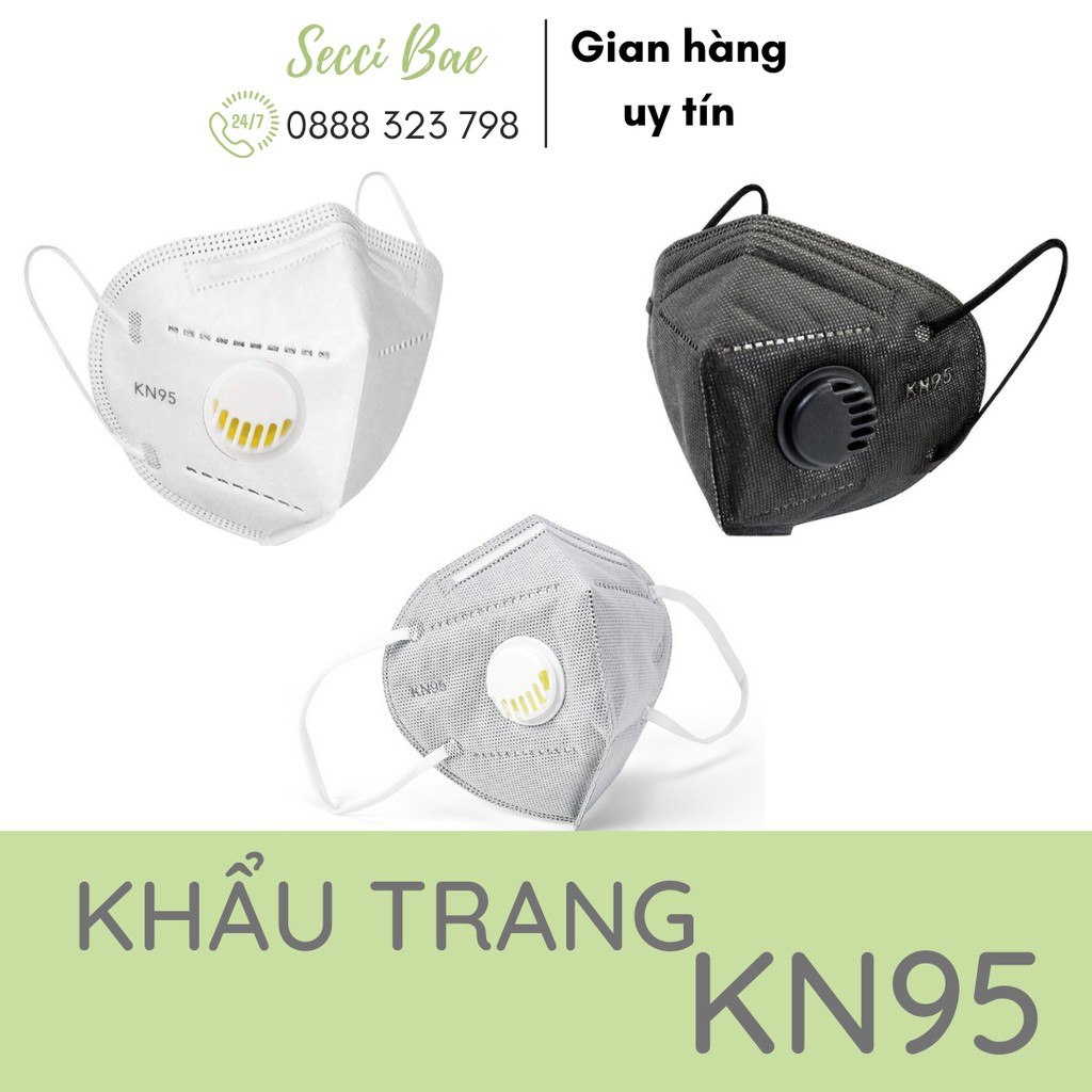 Khẩu trang KN95 N95 kháng khuẩn, chống bụi mịn PM2.5 CÓ VAN - KHÔNG VAN