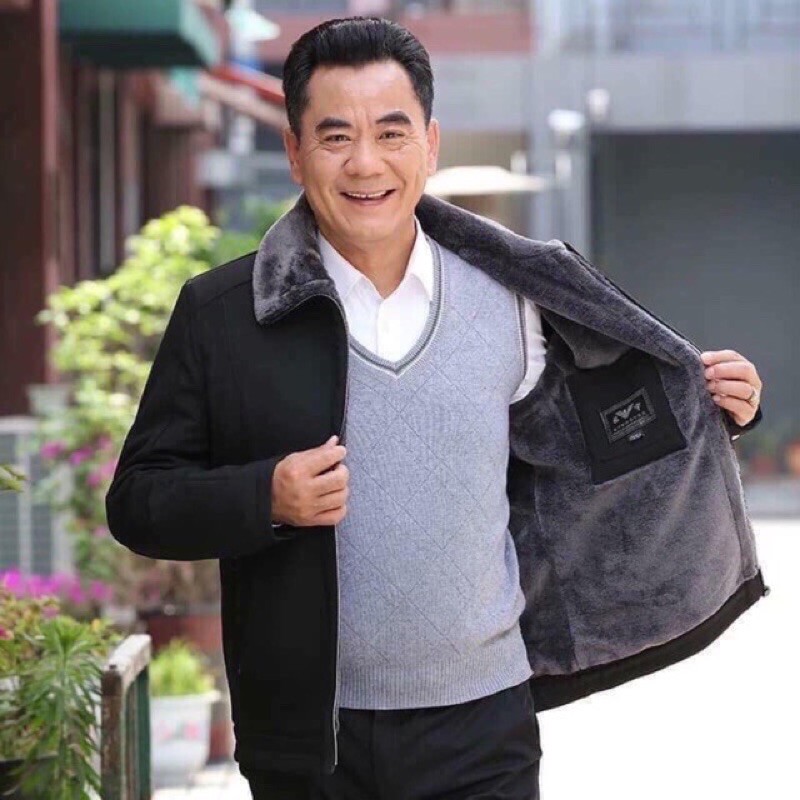 Áo len lót lông cho bố