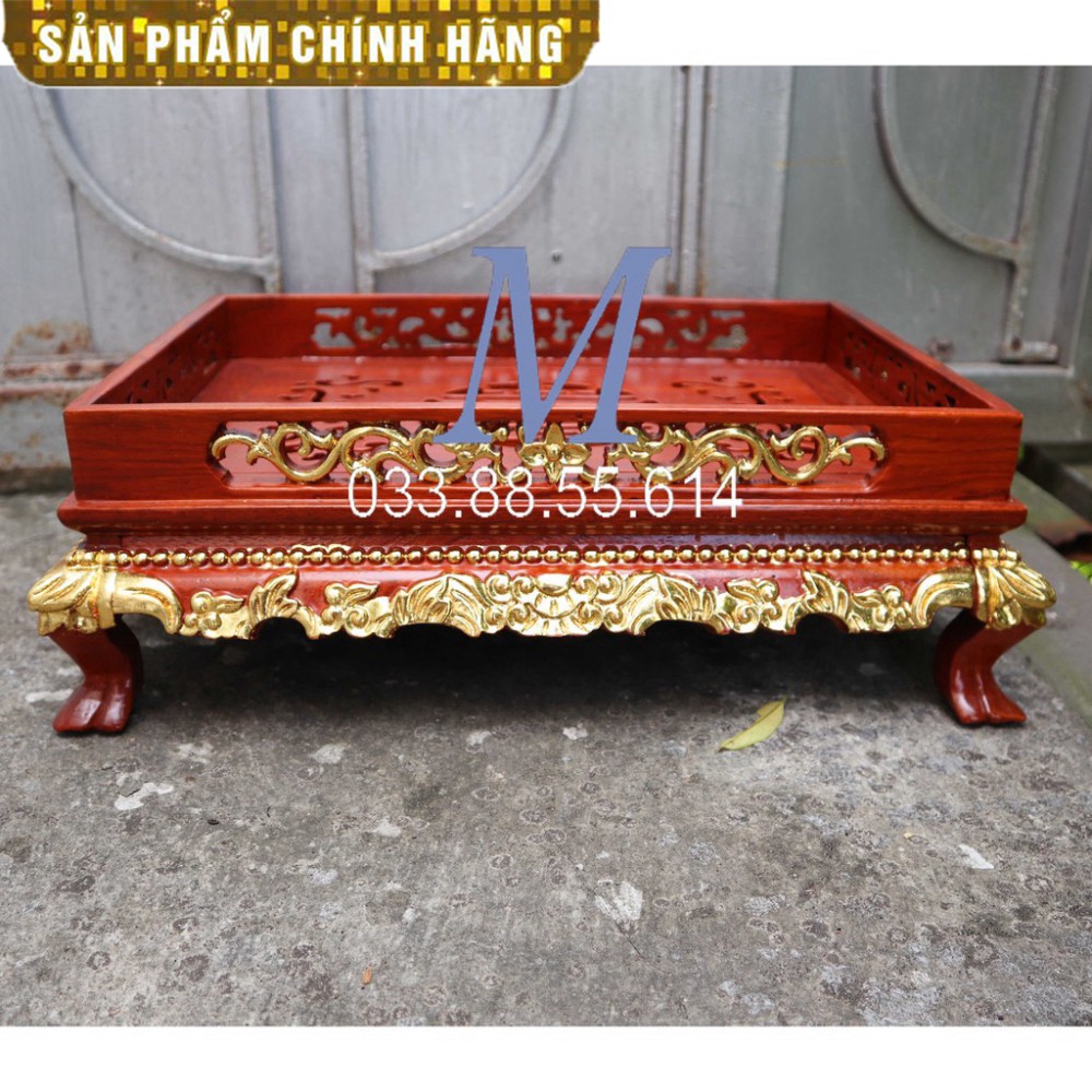 Khay trà rồng gỗ hương - khay trà chân quỳ rát vàng hiện đại