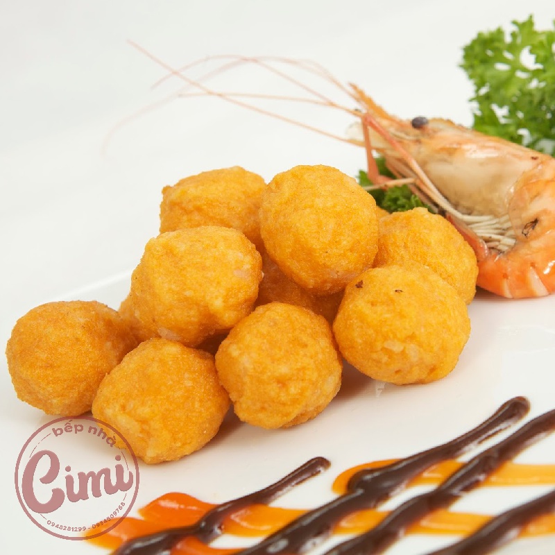 Tôm Viên Chiên Lacusina 500g - Cá Viên Chiên Ăn Vặt - Viên Thả Lẩu - Bếp Nhà CIMI