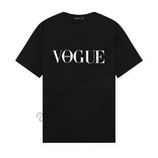 Áo phông nữ tay ngắn chữ VOGUE đen