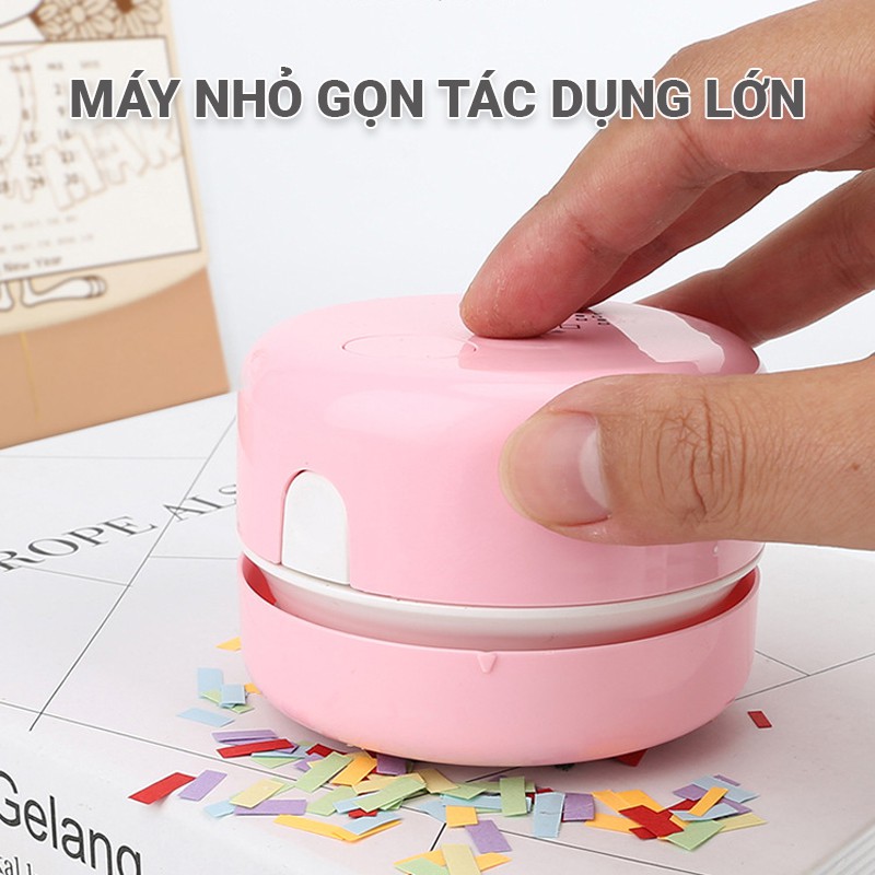 Máy hút bụi mini cầm tay thiết kế nhỏ gọn, dễ dàng mang theo, công suất 3W, lực hút 360 độ, một nhấn mở tắt rất tiện lợi