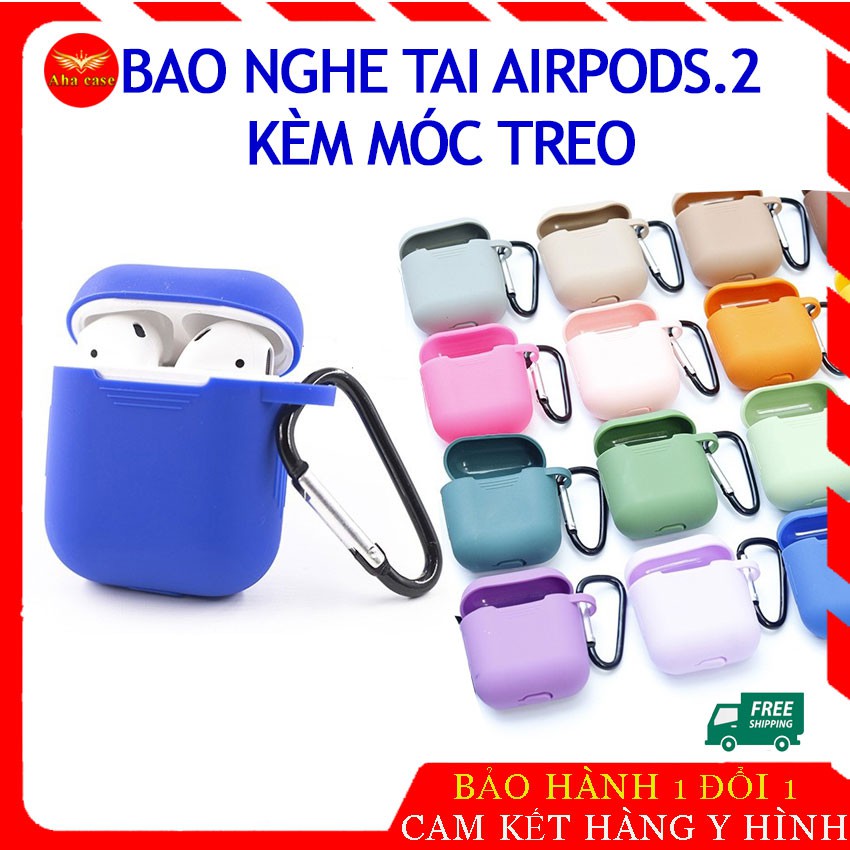 Bao silicon bảo vệ tai nghe Airpods1/ 2, i12 Case đựng airpod, airpod2 kèm móc khóa treo tiện lợi nhiều màu