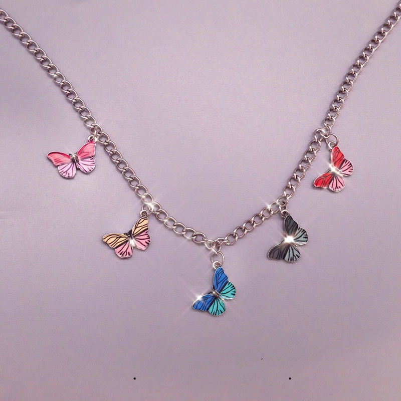 Dây chuyền mặt hình bướm kiểu dáng đơn giản nhiều màu sắc thời trang 22365