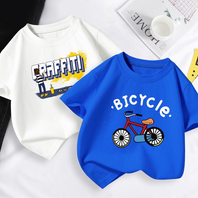 Áo Thun Cotton Tay Ngắn Mẫu Mới Thời Trang Mùa Hè Năm 2021 Cho Bé Trai Và Bé Gái