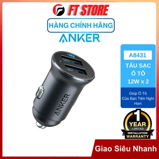 Tẩu sạc ô tô anker powerdrive alloy 2 cổng 24w - mã a2727 bảo hành 12 tháng