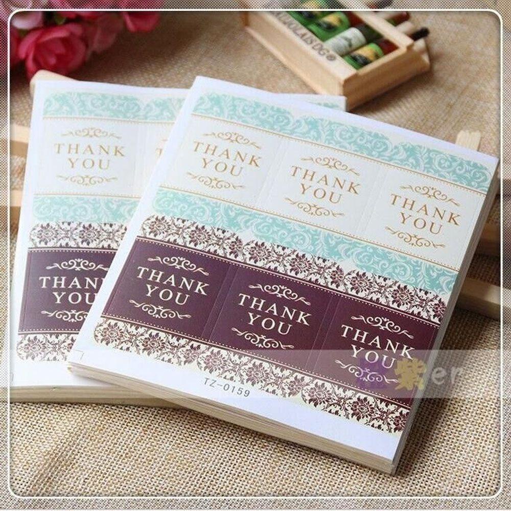 PEWANY Nhãn Dán Trang Trí Hộp Bánh Tự Dính Họa Tiết Chữ Thank You Kiểu Vintage Sáng Tạo