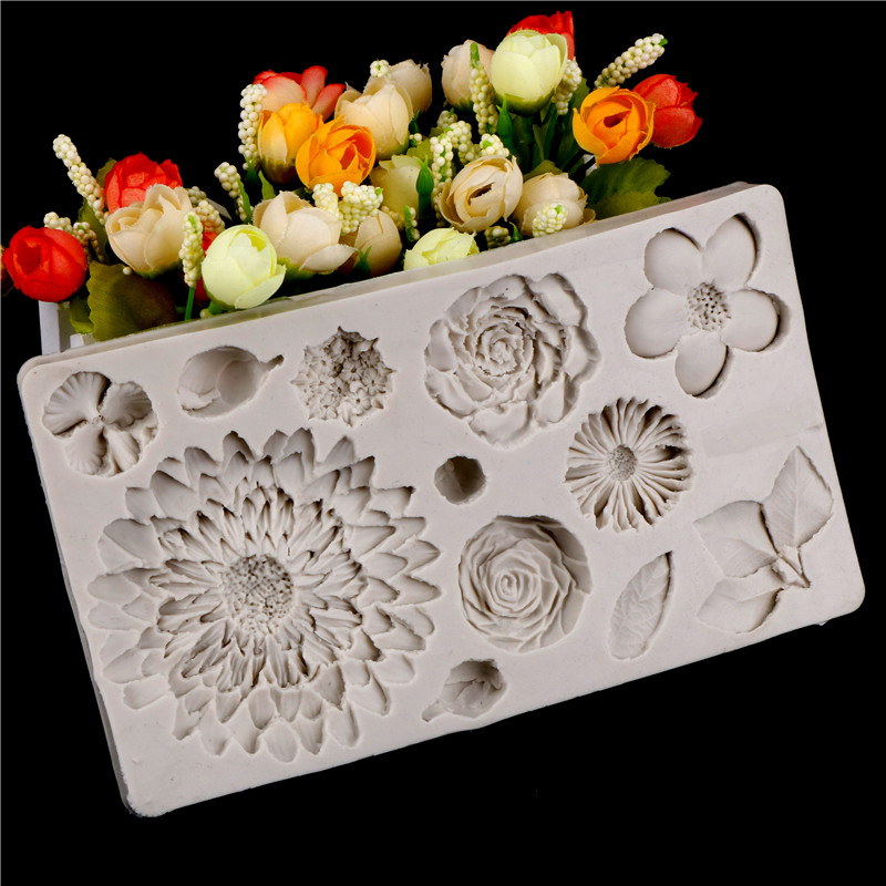 Flower Silicone mold fondant mold cake decorating tools chocolate gumpaste mold