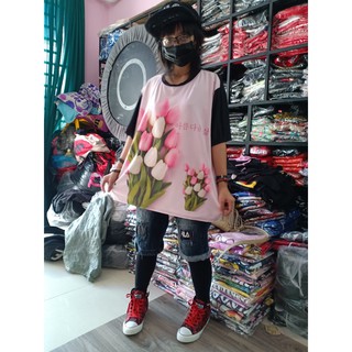 áo thun thái unisex oversize[hình hoa tulip] KY91