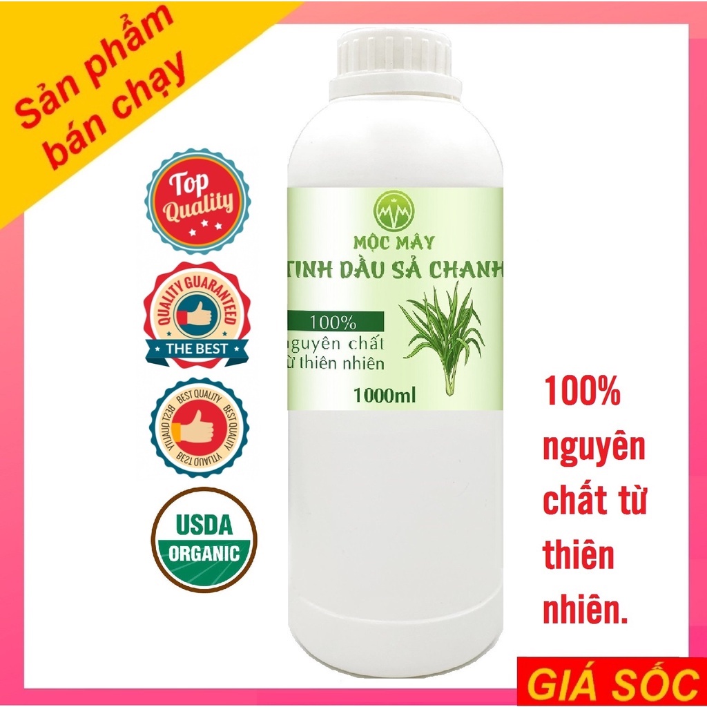 Tinh dầu sả chanh 1 lít (1000ml) nguyên chất từ thiên nhiên Mộc Mây