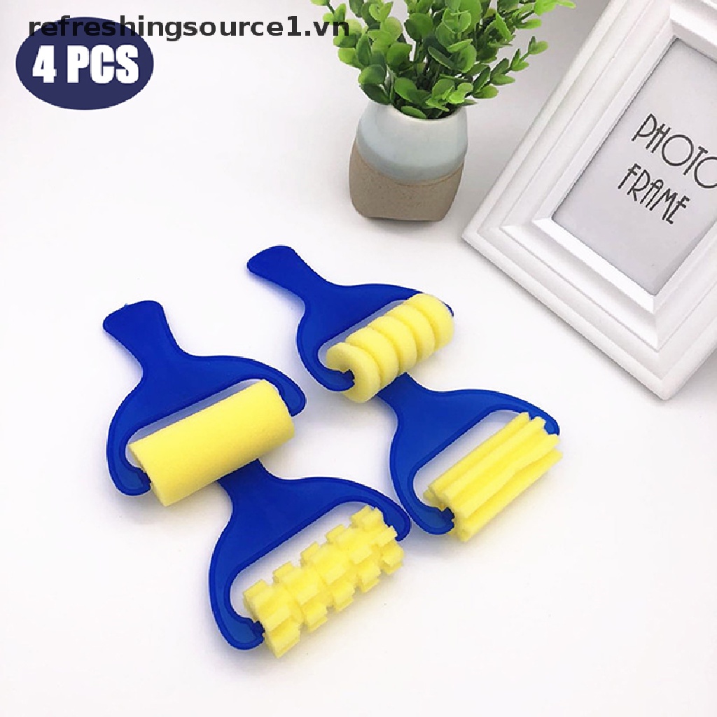 Bộ 4 Cây Lăn Sơn Với Tay Cầm Xốp DIY Cho Bé