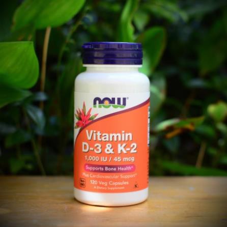 NOW VITAMIN D3 1000IU + K2 45MCG -  TĂNG CƯỜNG KHẢ NĂNG XƯƠNG KHỚP, HỆ MIỄN DỊCH (120 VIÊN) | BigBuy360 - bigbuy360.vn