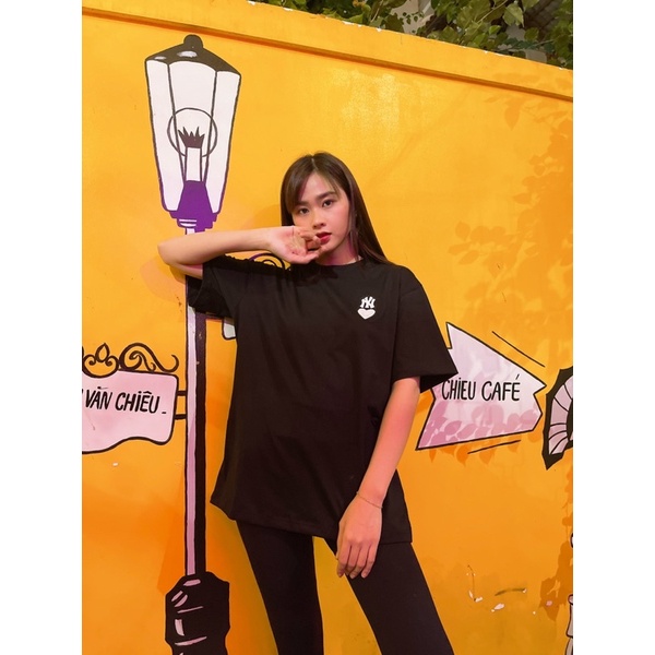 Áo NY logo trái tim thêu  2023 MLB HEART TEE thời trang