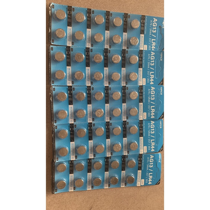 1 vỉ 10 viên pin cúc áo AG13 tương đương LR44H – A76 – SR44