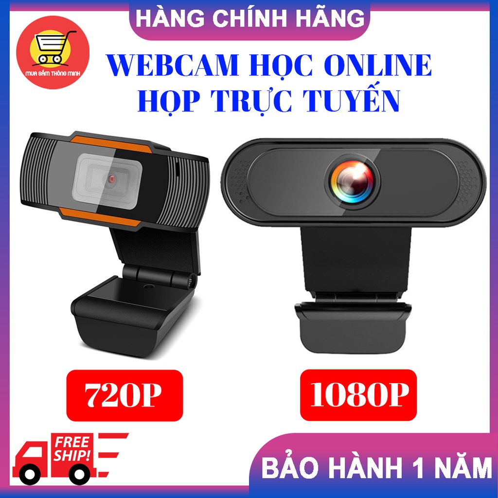 Webcam máy tính học online tích hợp Micro Full HD siêu nét, phục vụ họp trực tuyến, livestream bán hàng