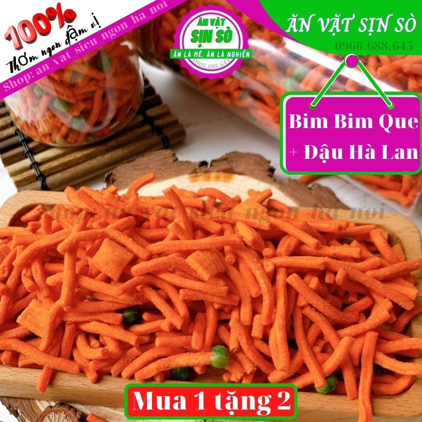 300gr Bim bim que, bim bim tăm + đậu Hà Lan - Tiệm ăn Vặt nhà SÒ cực ngon cực chất ăn là mê