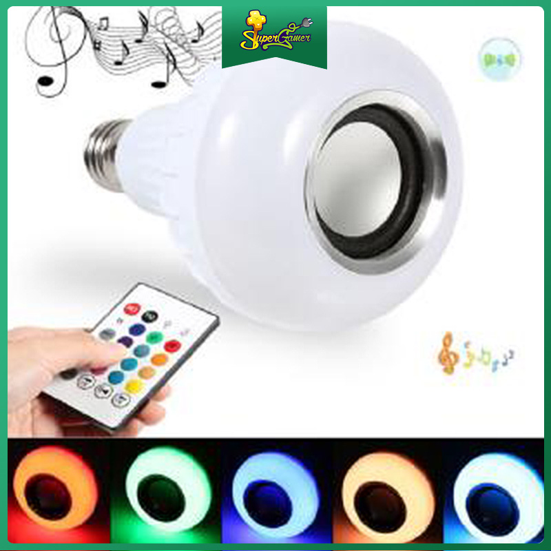 Loa Bluetooth Không Dây Có Đèn Led Thay Đổi 24 Nút 12w Rgbw E27