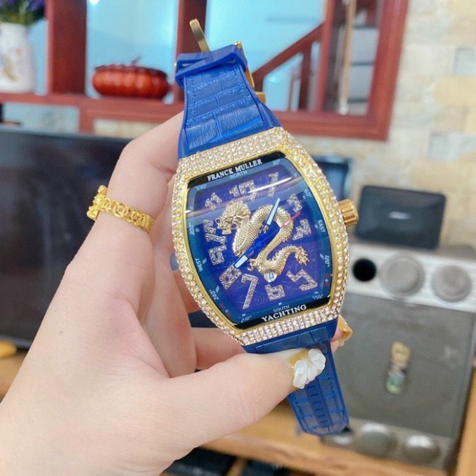 Đồng hồ nam Franck muller thể thao đính đá cao cấp tặng hộp và vòng tay DH402