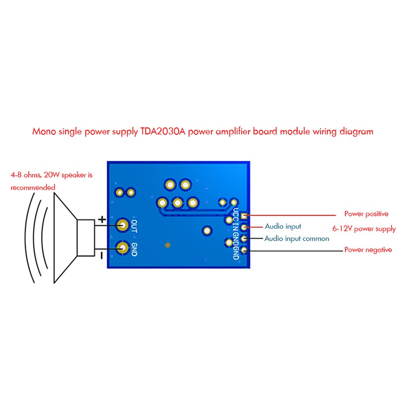 TDA2030A Digital Amplifier Ban Single Channel 18W 6-12V Bluetooth Wireless Audio Amplifier Ban Mini Speaker Amplifier Mô-đun