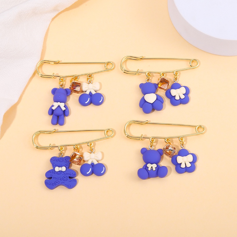 Ghim Cài Áo 4 Kiểu Dáng Dễ Thương Làm Thủ Công Trang Sức/Túi Xách/Túi Xách/Túi Xách Màu Xanh Dương Cho Bạn Bè