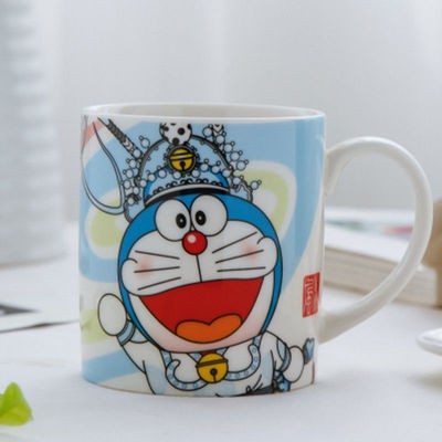 Cốc sứ uống trà cà phê in hình mèo máy Doraemon sáng tạo dễ thương phim hoạt hình vui nhộn ( mẫu A)