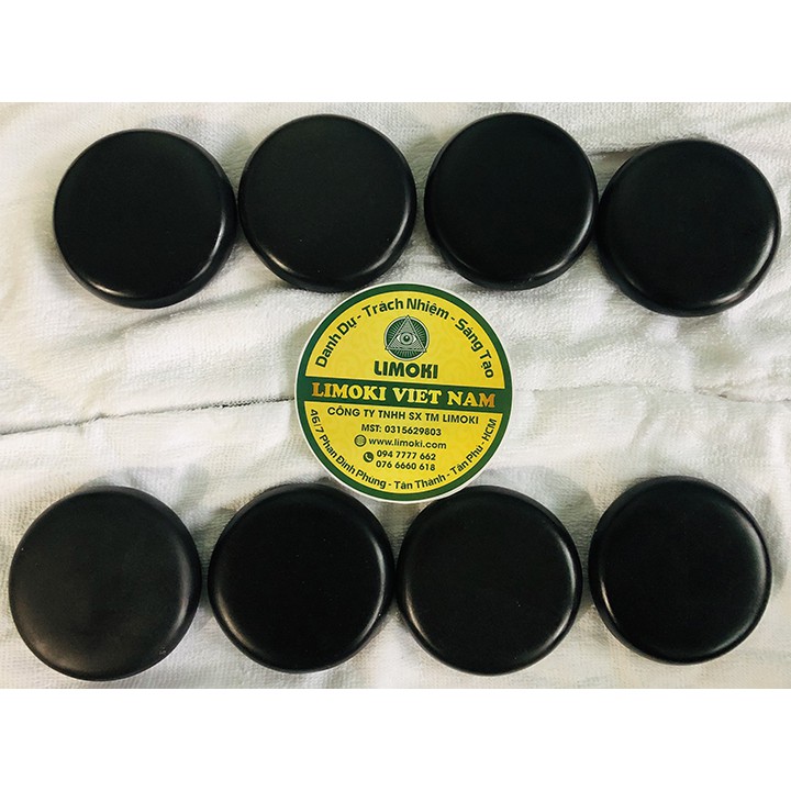 Bộ 8 Viên Đá Bazan Nóng Massage Tròn Trung 8x8x1.8cm