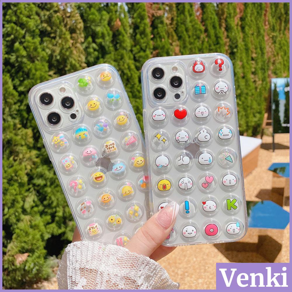 Venki iPhone Case Soft Case TPU Bubble Decompression Bubble Emoji X/XS XR 11 12 Max Plus/8 Pro 7/8/S pro