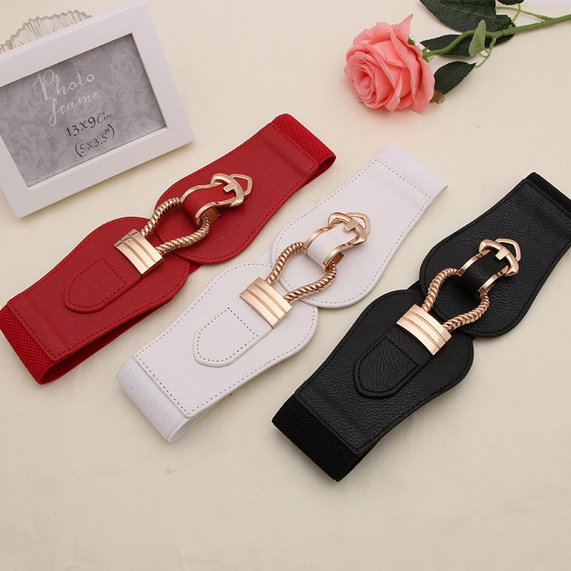 Dây Thắt Lưng Nữ Nịt Đầm Da Đai Váy Họa Tiết Khóa Cài Bản To Kim Loại Đen Đỏ Trắng Legaxi