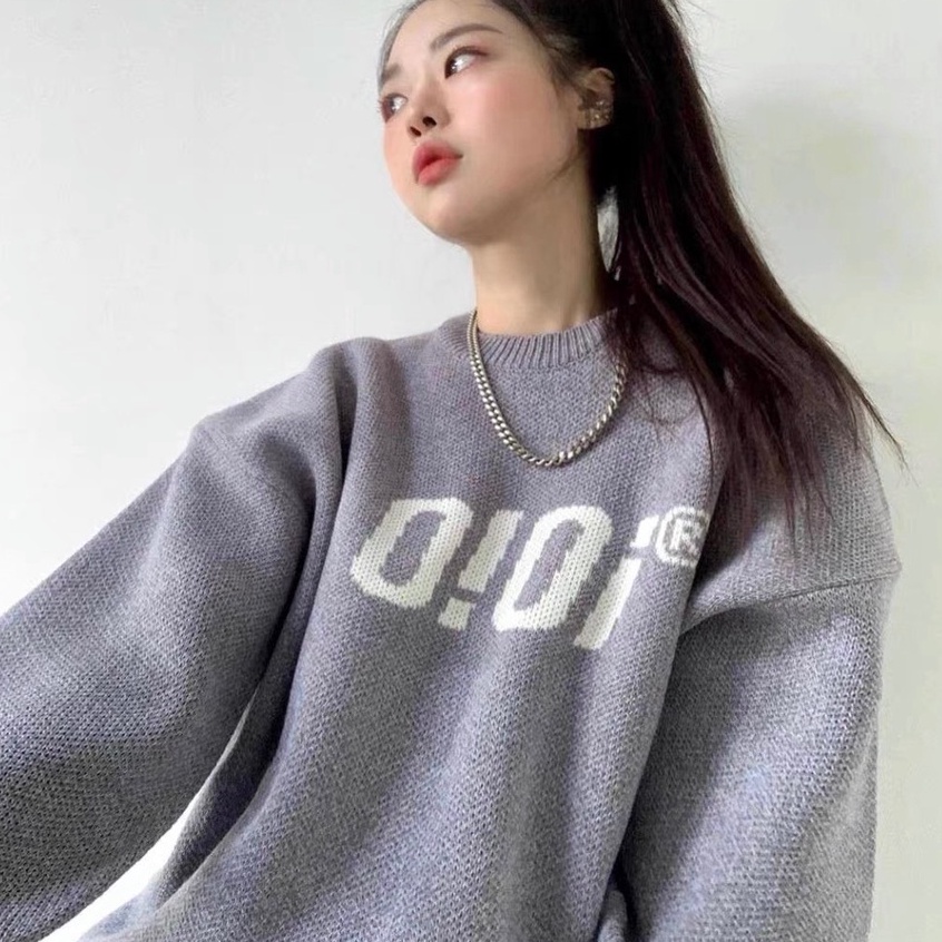 Áo len lót nỉ unisex form rộng freesize/ Áo nỉ OIOI oversize Hàn Quốc