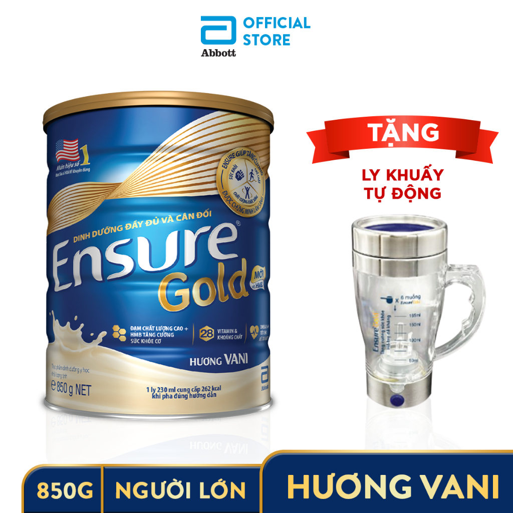  Sữa bột Ensure Gold Vani  850g