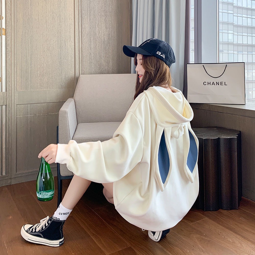 Áo hoodie nữ bigsize tai thỏ dễ thương, áo nỉ nữ SUNNY form rộng cá tính