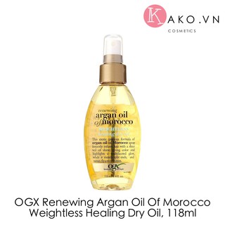 Dưỡng tóc OGX Renewing Argan Oil Of Morocco Weightless Healing Dry Oil, 118ml
