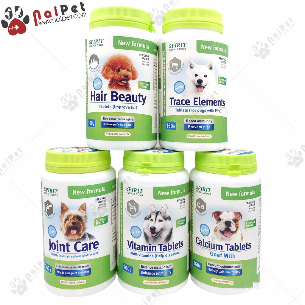 Viên Vitamin Spirit 160g B.ổ Sung Dinh Dưỡng Cho Thú Cưng