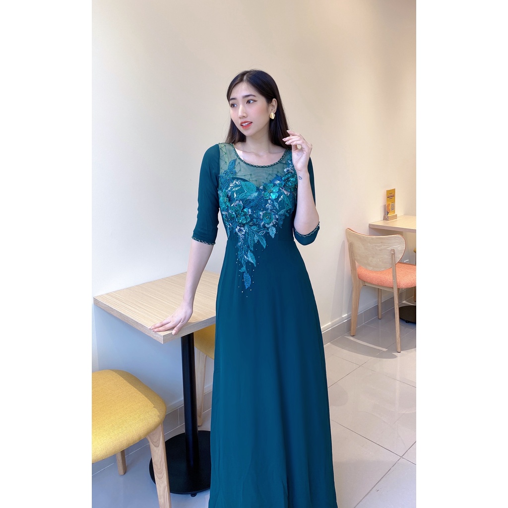 váy, đầm dạ hội tà, thiết kế 2 lớp cao cấp cho phái nữ, tằm ý