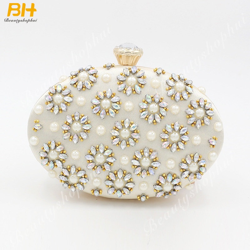 Túi Đeo Chéo Một Bên Vai Hình Trứng Pha Lê Kim Cương Đầy Màu Sắc Phong Cách Âu Mỹ Cho Nữ