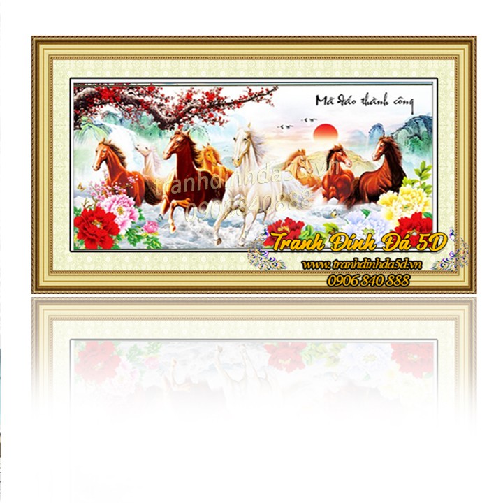Tranh đính đá ngựa Mã đáo thành công cành đào KÍCH THƯỚC LỚN GIÁ RẺ | BigBuy360 - bigbuy360.vn