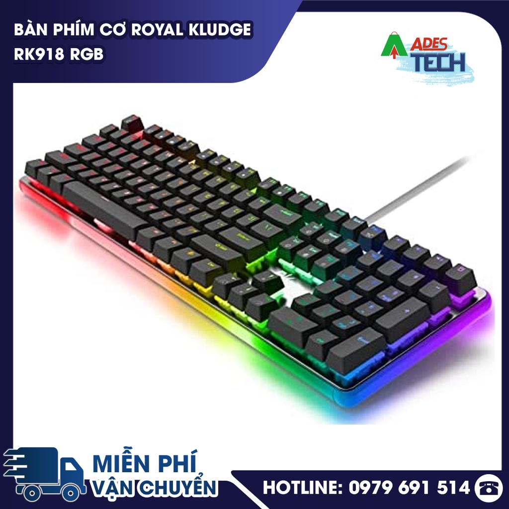 Bàn Phím Cơ Royal Kludge RK918 | Bàn Phím Led RGB Trắng/Đen [Blue/Brown/Red Switch] | Bảo Hành Chính Hãng | BigBuy360 - bigbuy360.vn