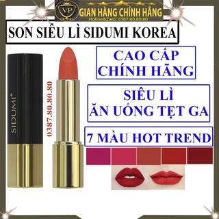 Son siêu lì không trôi khi ăn uống chính hãng sidumi hàn quốc dạng thỏi cao cấp dưỡng hồng môi có màu lâu trôi son kem