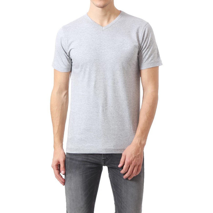 Áo thun nam Voga cổ tim ngắn tay vải thun cotton bốn chiều co dãn, thoáng mát.