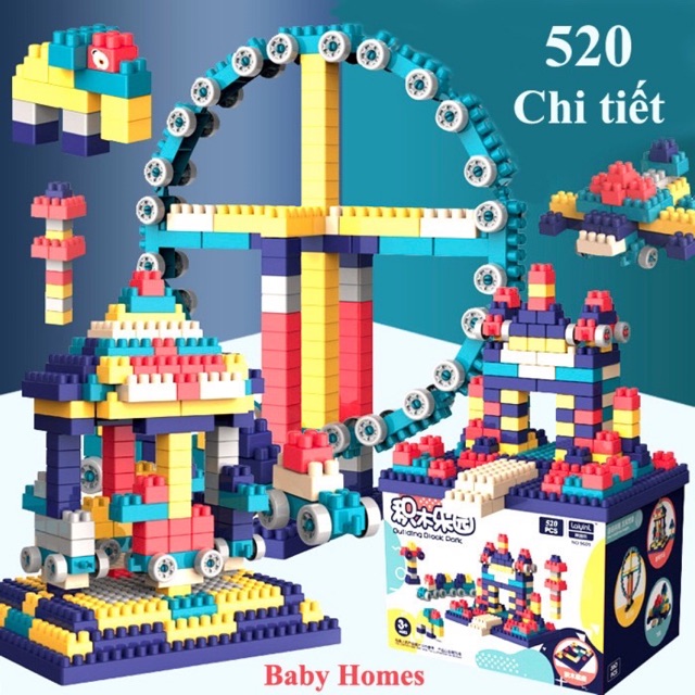 Mới BỘ LEGO XẾP HÌNH 520 CHI TIẾT BUILDING BLOCK PARK HAUS  Store