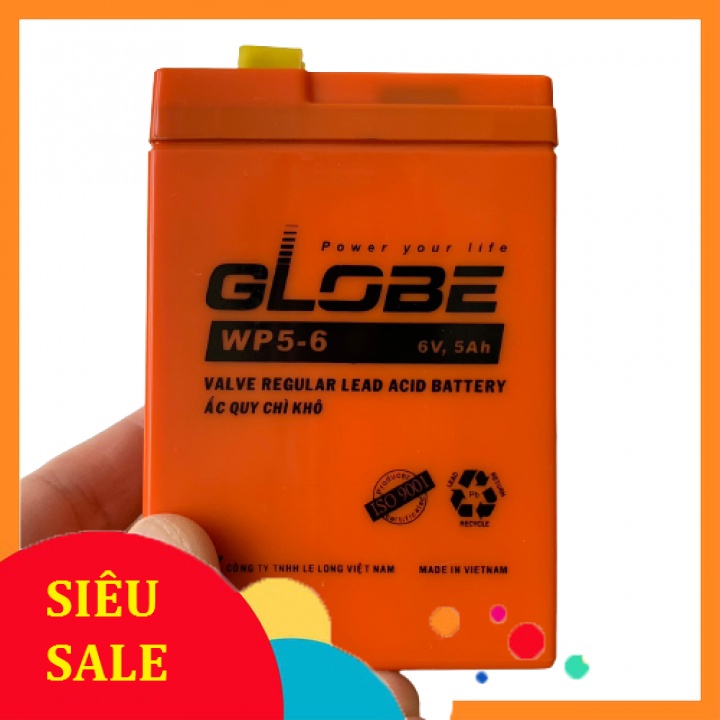 💝 Ắc Quy GLOBE 6V 5Ah - Miễn 70k phí vận chuyển xa và giảm giá từ 3 cái💝 Ac quy kho 6v 5ah - Cam kết Date mới xuất xưởng