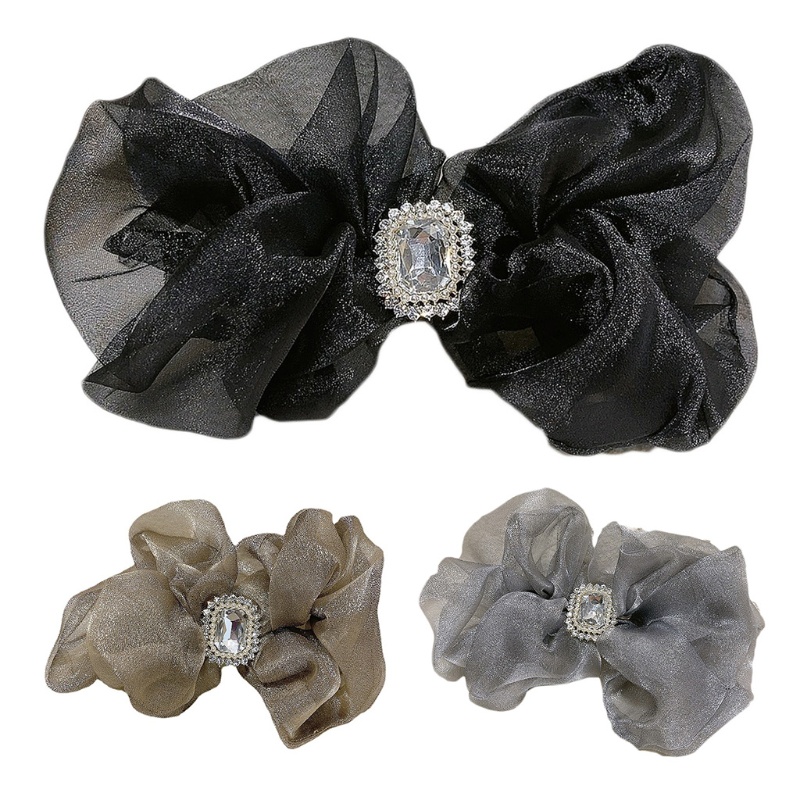 Kẹp Tóc Hình Nơ Lớn Bằng Vải Organza Cho Nữ